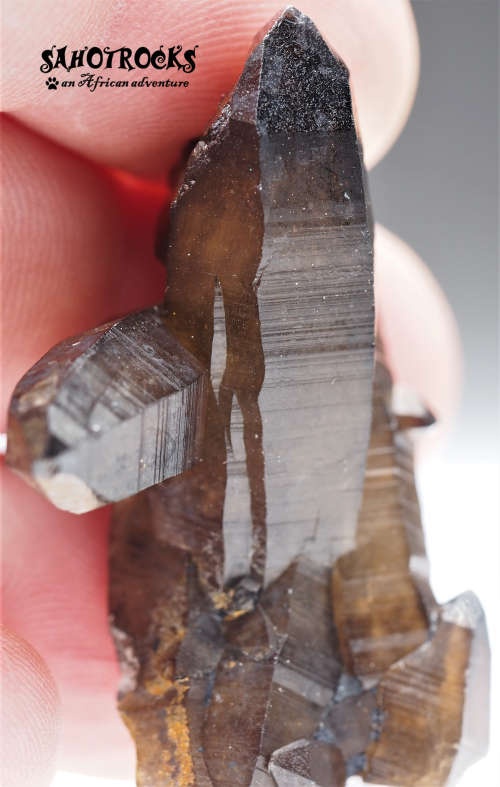 Lemurian Atlantean Quartz Crystal, Goethite, K-Feldspar - Erongo, Namibia