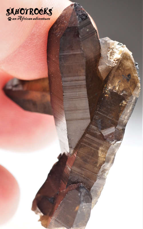 Lemurian Atlantean Quartz Crystal, Goethite, K-Feldspar - Erongo, Namibia