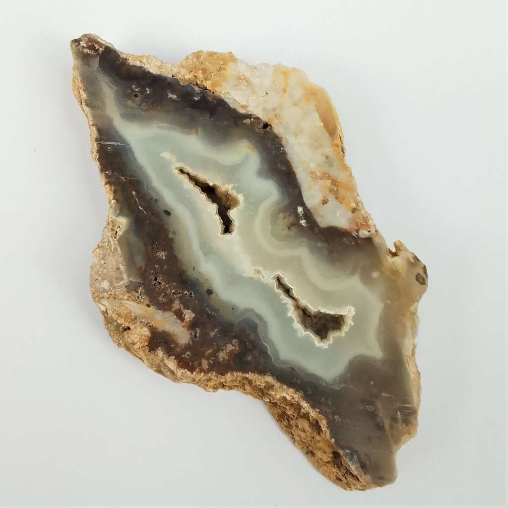 Agate Slice 9x5cm 74g, Masquerade Carnival Mask, Orange River Region, Northern Cape, South Africa