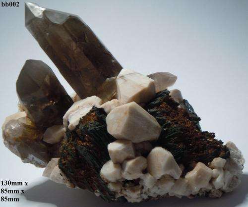 Mulanje mtn quartz and aegerine crystals on a-feldspar matrix-Malawi-434gram