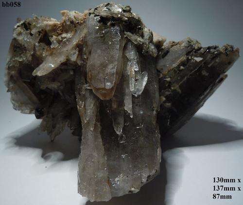 Mulanje mtn a-feldspar crystals on quartz crystal cluster-Malawi-711gram