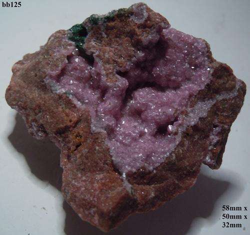 Shinkolobwe Katanga cobaltian calcite crystals on matrix-Congo-44gram