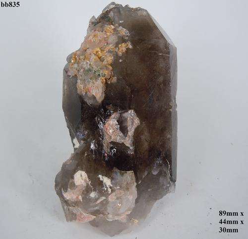 Mulanje mtn zirkon crystals on quartz crystal-Malawi-139gram