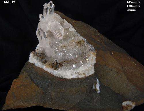 Goboboseb Brandberg quartz crystals on matrix-Namibia-774gram