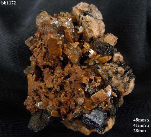 Mulanje mtn aegerine,zirkon and quartz crystals on a-feldspar crystal matrix-Malawi-39gram