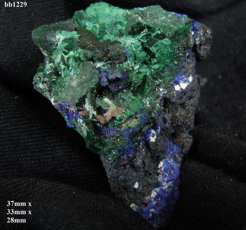 Tsumeb mine malachite and azurite crystals on matrix-Namibia-36gram