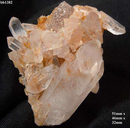 Goboboseb Brandberg quartz crystals on matrix-Namibia-48gram