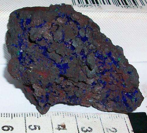 Vergenoeg azurite crystals on limonite matrix-rsa-72g