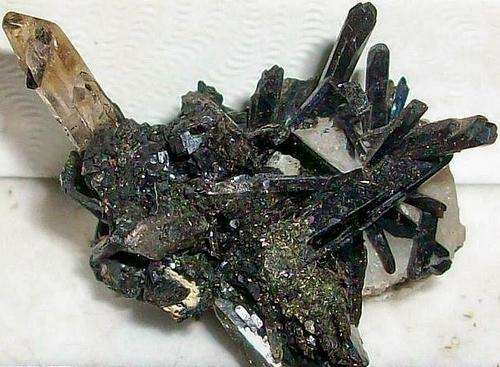 Zomba aegerine and smokey quartz crystal on orthoclase-malawi-7g