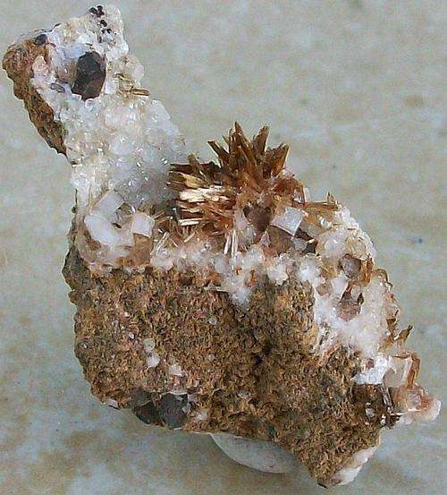 Kuruman inesite and calcite crystasls on matrix-rsa-6g