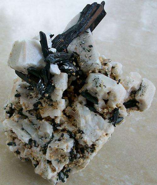 Zomba aegerine and zirkon crystals on orthoclase crystal cluster-malawi-180g