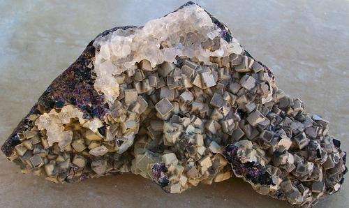 Okaruso mine calcite on quartz coated flourite crystals on matrix-namibia-351g