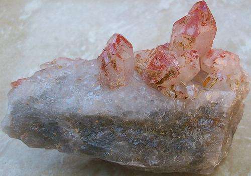 Pella hematite included quartz crystal cluster-rsa-193g