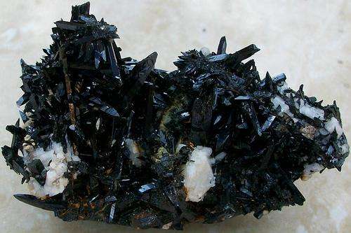 Zomba aegerine and parasite crystals on orthoclase crystal cluster-malawi-53g