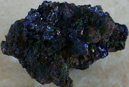 Vergenoeg mine azurite crystals on goethite matrix-south africa-20g
