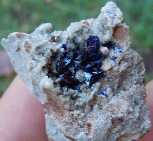 Tifalalet region azurite crystals on matrix-morocco-14g
