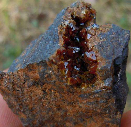 Kalahari manganese fields andradite garnet and calcite crystals on matrix-south africa-40g