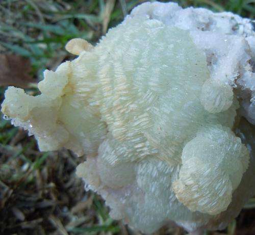 Goboboseb prehnite and quartz crystals on matrix-namibia-177g