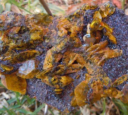Kalahari manganese fields sturmanite and manganite crystals on matrix-south africa-168g