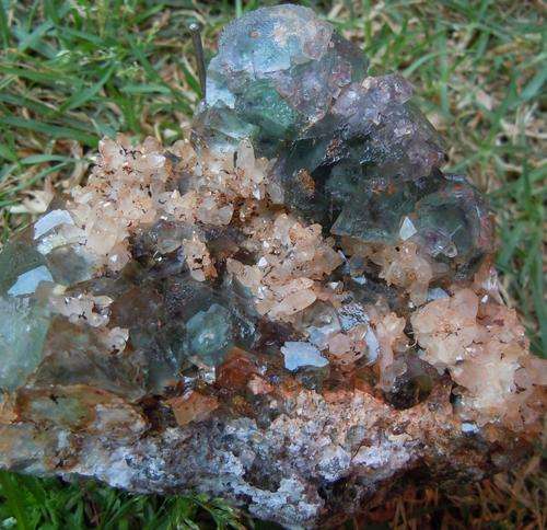 Okaruso mine quartz and flourite crystals on matrix-namibia-483g