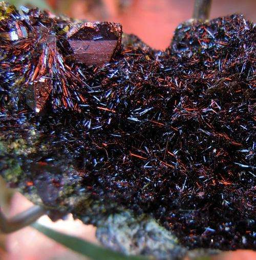 Kalahari manganese fields hausmanite and gaudefroyite crystals on matrix-south africa-15g