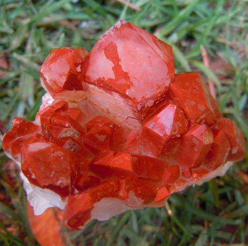 Orange river hematite included quartz crystal cluster-south africa-110g