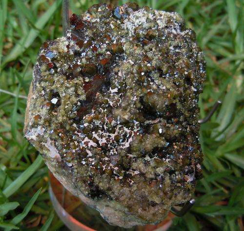 Tubussis demantoid garnet crystals on matrix-namibia-118g