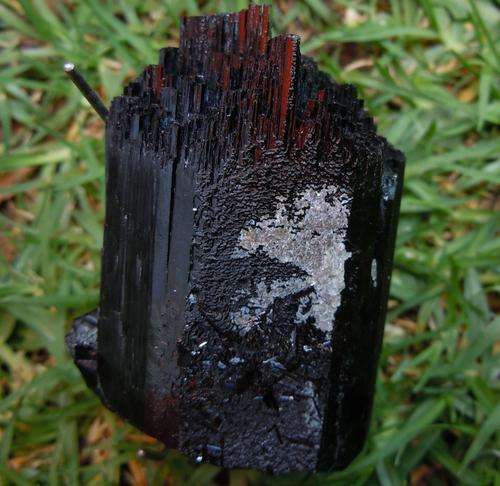 Erongo region hyalite crystals on schorl tourmaline crystal cluster-namibia-235g