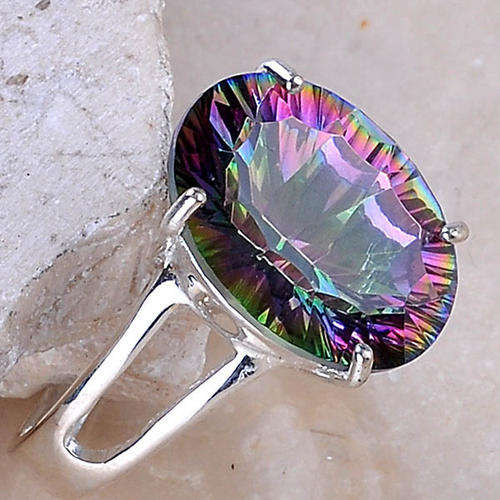 925 silver Mystic Fire Topaz Ring