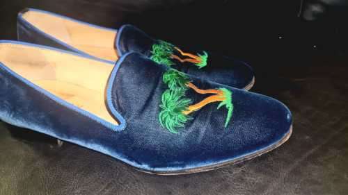 Italian Velvet Loafers men Sz 40 (UK 6.5)