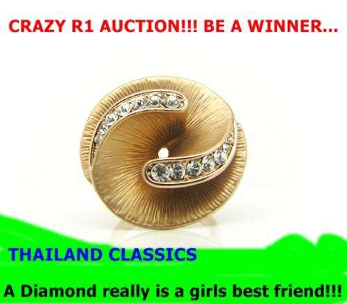 #YOU DESERVE ONLY THE BEST # 18K GP RING WITH CZ DIAMOND,  STYLISH HIGH END QUALITY!!!!