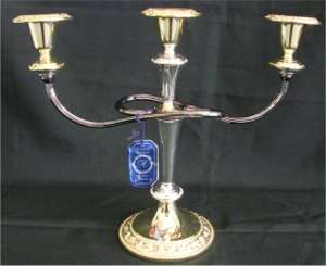Silver & Gold Plated 3 Arm Candelabra