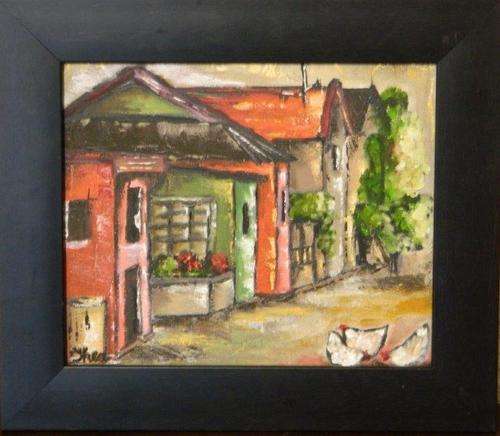 Street Scenes- by Thea 320x280mm framed.