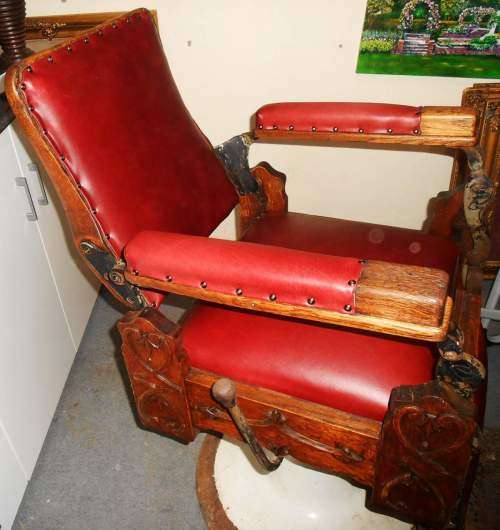 Restored Antique Barber Chair from 1890s by Theo Kochs Co. Incredible!