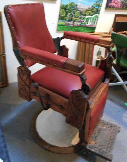 Restored Antique Barber Chair from 1890s by Theo Kochs Co. Incredible!