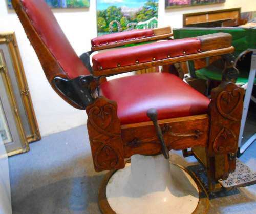 Restored Antique Barber Chair from 1890s by Theo Kochs Co. Incredible!