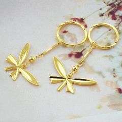 EARRINGS 9k GOLD FILLED DANGLE BUTTERFLIES