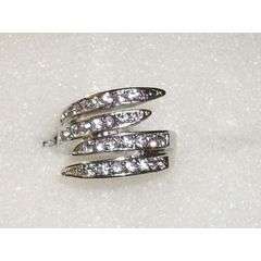 RING IN SILVER WITH RHINESTONES