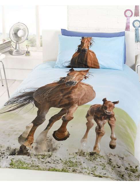 Follow my Lead" Horse Duvet Set - Horse Bedding- Double