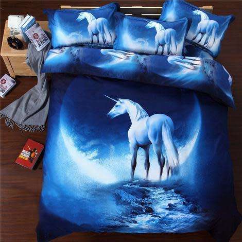 3D Unicorn Duvet Cover - Single
