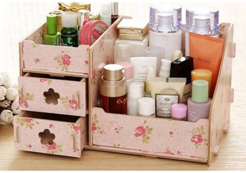 Wooden Makeup Brushes Cosmetic Organizer | - Wooden