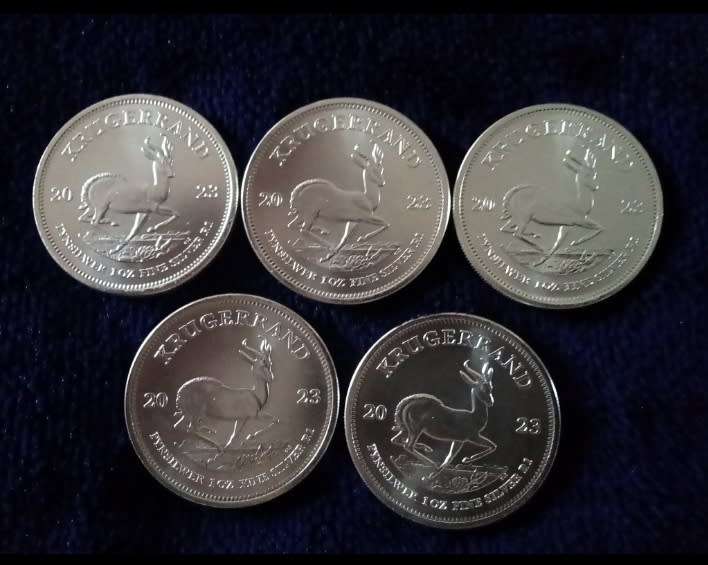 ***5 x 1oz Silver Krugerrand***2023***Unc