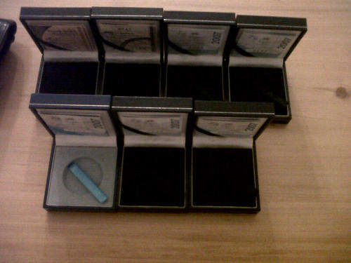 ***Luthuli,Mandela,Democracy,De Klerk*** Silver Protea R1 Mint Boxes and COA's **No Coins Included**