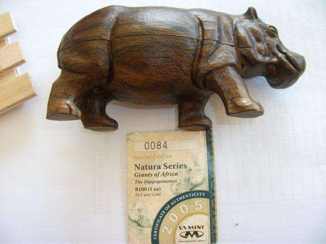 ** Special Edition Giants of Africa 1OZ Hippo in Wooden Figurine**