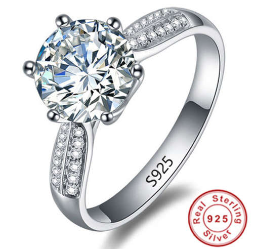 ***3 CARAT SIMULATED DIAMOND RING ~ STAMPED S925  ~ SIZE 7***