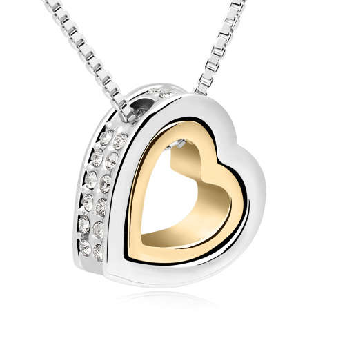 ***DOUBLE HEART PENDANT MADE WITH SWAROVSKI ELEMENTS***