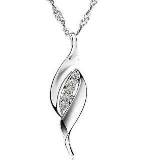 925 SILVER `LOVE AUSTRIAN CRYSTAL WEDDING PENDANT` ~ *CHAIN & PENDANT STAMPED S925*