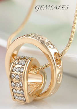 ***18K YELLOW GOLD PLATED HEART & RING ~ WITH SWAROVSKI ELEMENTS***