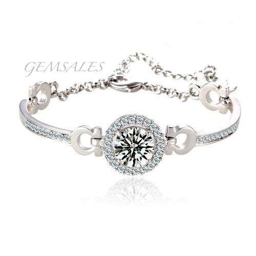 ***WHITE GOLD PLATED 3.5 CARAT SIMULATED DIAMOND BRACELET ***
