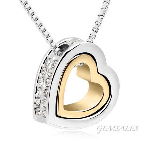 ***DOUBLE HEART PENDANT MADE WITH SWAROVSKI ELEMENTS***